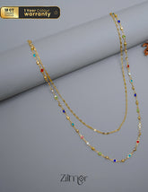 KT1011544 - Gold Tone Semi Precious stone Layered Necklace 2-Zilmor